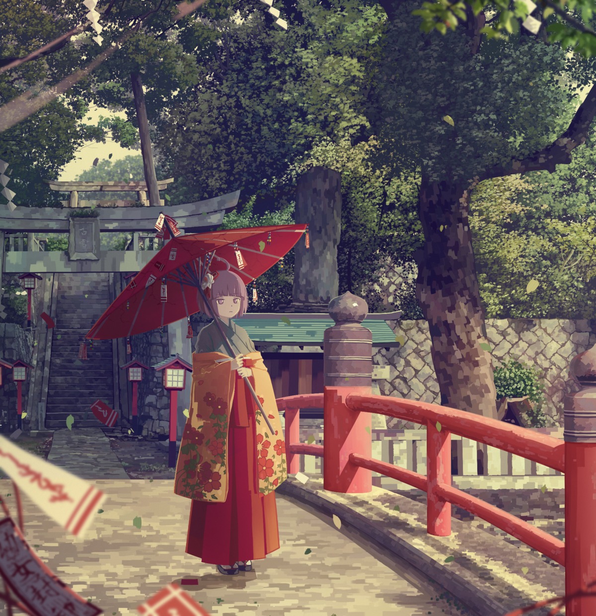 yande.re 447296 sample hieda_no_akyuu japanese_clothes landscape tagme touhou umbrella.jpg