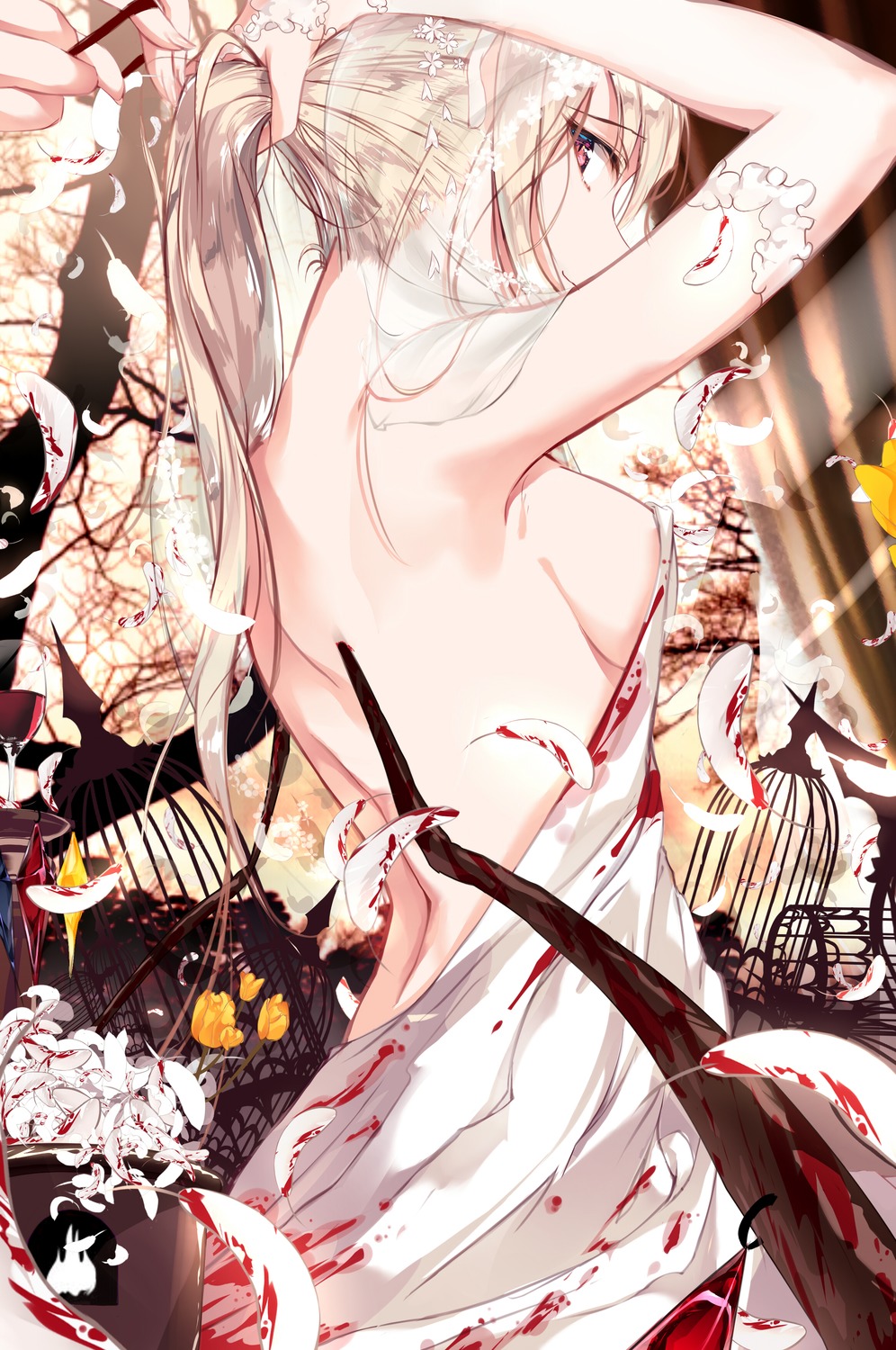 yande.re 438541 sample blood dress fallen_heaven flandre_scarlet no_bra touhou wings.jpg